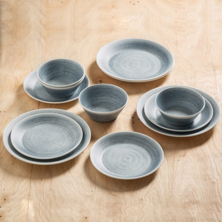 Coastal Mist melamine dinnerware collection